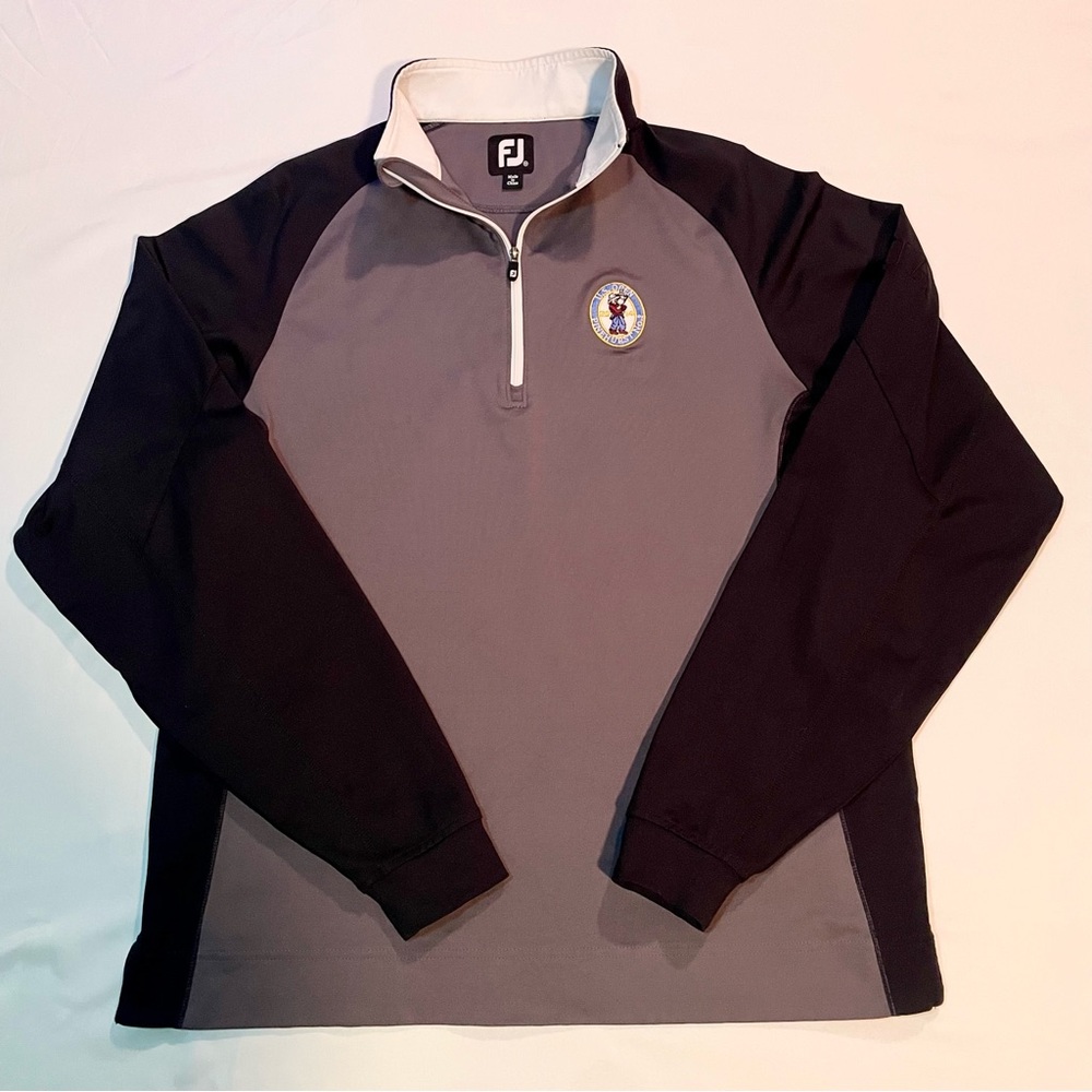 FootJoy 2014 US Open Pinehurst 1/4 Zip Pullover Medium Black Gray Golf